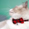 Pet Bow Tie With Bell Cat Dog Necklace Plaid Style Puppy Kitten Collar Animal Grooming Product