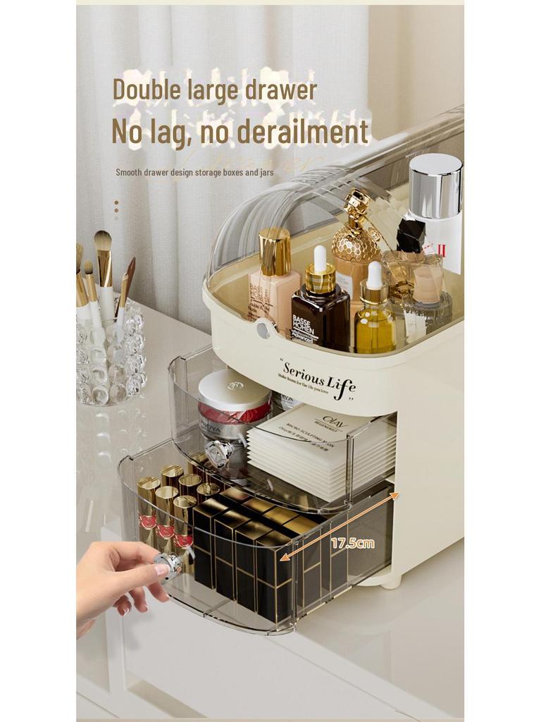 Boîte de Rangement Transparente de Grande Capacité pour Soins de la Peau et Rouges à Lèvres - Organisateur Anti-Poussière et Élégant