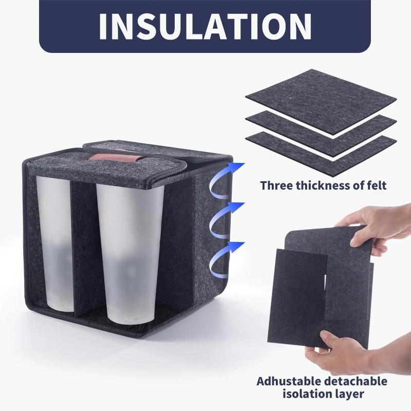 Foldable Tote Bag With Handles for Daily Commute Car Picnic Cruise Party Grocery Outdoor Travel Reusable Drink Cup Carrier