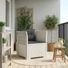 1 Seater Armchair with Cushions Rattan Look PP White