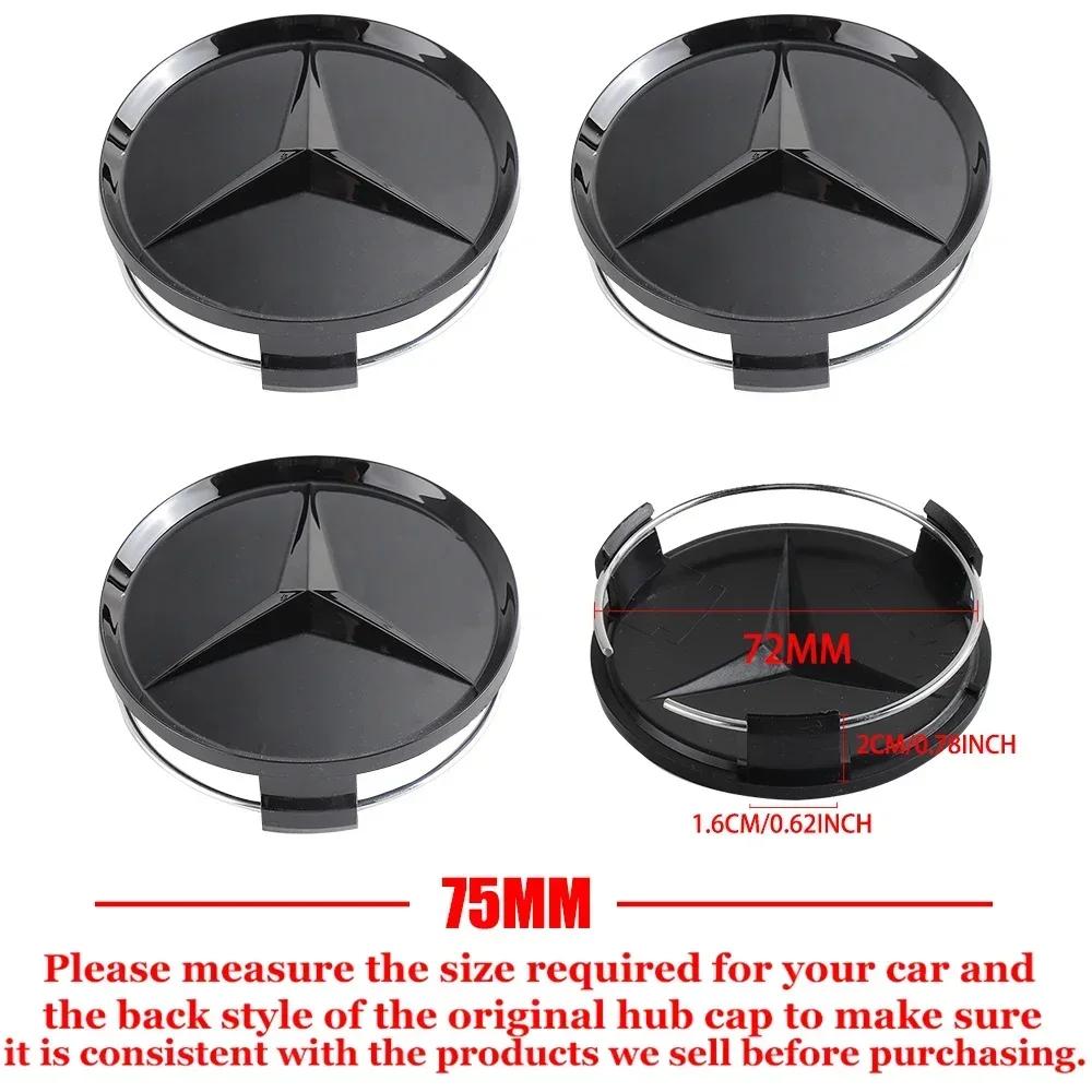 

New C200 E200 For Mercedes Benz 4pcs Car Wheel Center Cover Stickers Hub Cap Auto decoration accessories For Mercedes Benz AMG 75mm