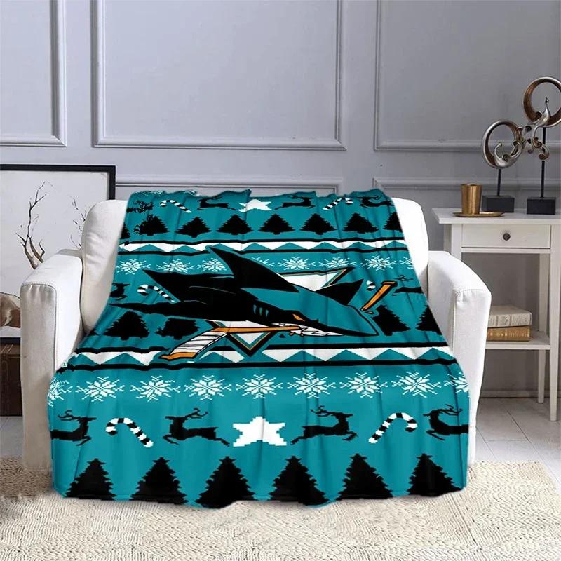 Ice Hockey Sports Printed Blanket Leisure Sofa Blanket,  Bed Sofa Office Air Conditioning Soft Leisure Travel Customizable Throw