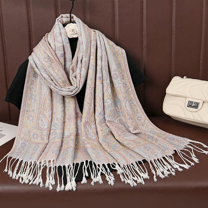 

Luxury Brand Winter Cashmere Pashmina Shawl Lady Wrap Warm Autumn Scarves Design Print Female Foulard Cotton Stoles Scarf
