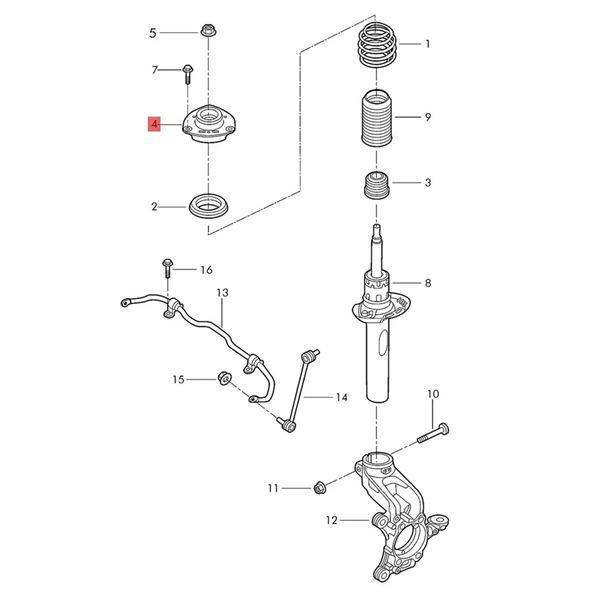 1KD412331A 1KD412331C: Compatible Volkswagen Sagitar Magotan Shock Absorber Top Mount None