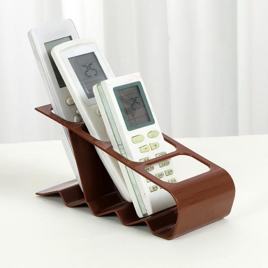 Control Holder Small Desktop Storage Rack with 4 Slots Anti-Slip Base Small