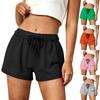 Women's Casual Loose Shorts With Folded Waistband And Pockets