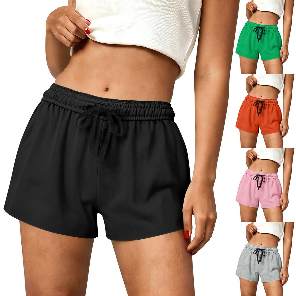 Women's Casual Loose Shorts With Folded Waistband And Pockets