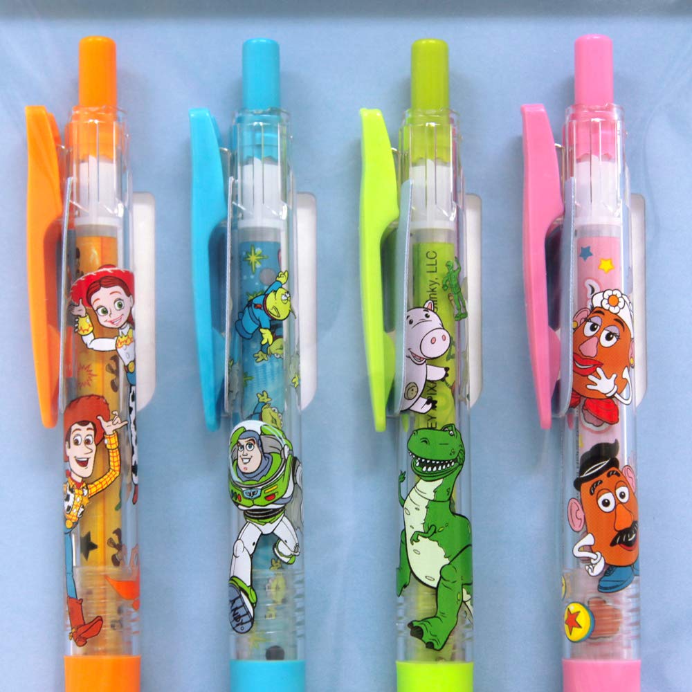 Set of 4 Toy Story Black Ballpoint Pens patterned featuring Disney characters Little Green and SARASA Resort (with refills) Woody, Buzz, Men, more.