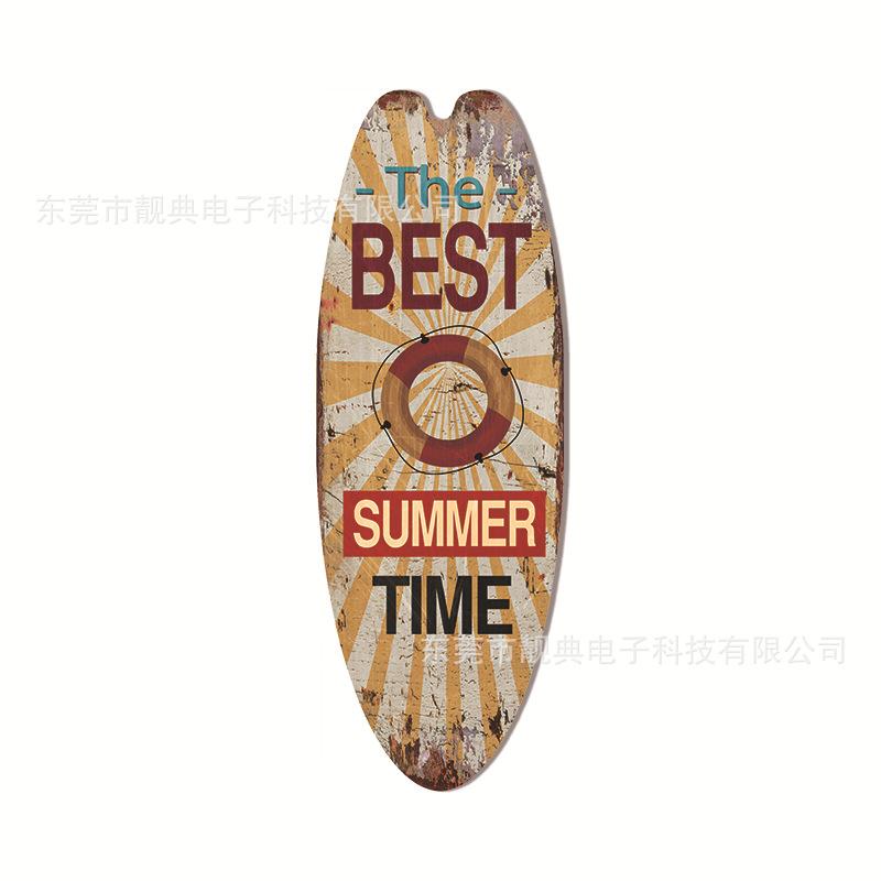 Summer Beach Ocean Themed Casual Decor Surfboard Wooden Bar Home Walls Vintage Decorated Wooden Boards