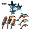 Modern Home Wall Ornament 3Pcs Tropical Bird Wooden Decor, Toucan Parrot 2D Flat Wood Colorful Forest Decor Art, Animal for Living Room Bedroom