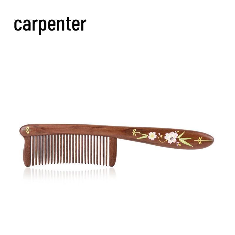 Tan Mujiang Peach Blossom Inlaid Comb Gift Set