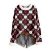 Women's Fashionable Christmas Printed Wool Collar Sweater Casual Long Sleeved Knitted Pullover Top