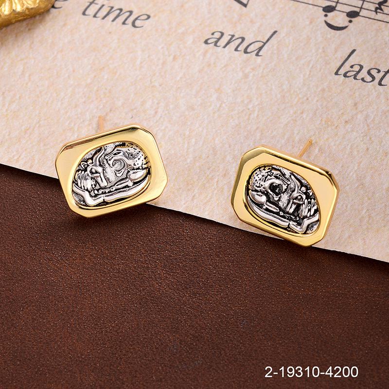 

Винтажные красочные геометрические серьги-подвески с пауками 18K Gold Plating