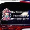 New Female Driver Warning: Please Let Me Pass – Creative Car Sticker for Rear Window