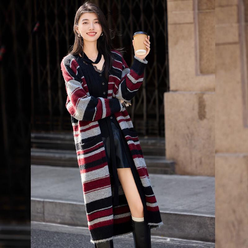 Bailuyu Retro Striped Knit Cardigan