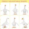 Bendable Gooses Costume Wing Soft Plush Fabric White Wing Adjustable Rustproof Frame for Porch Garden Statues Outfit