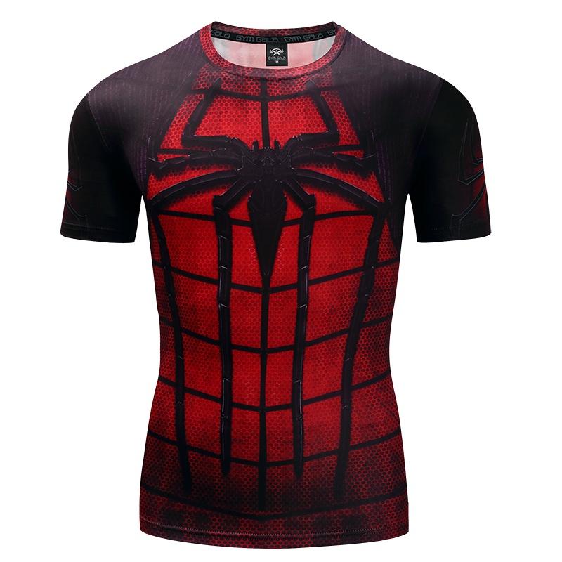 Stilosa Maglietta Sportiva a Maniche Corte di Spider-man per Uomo con Tessuto di Qualità Premium