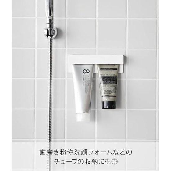 Yamazaki Film Hook Insert Type Toothbrush Tube Holder W18 White Tower 1497 W18D2.8H6cm (excluding hook) Floating Storage Wide Size