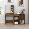 LED Vanity Table with Cabinet Smoked Oak Wood Based Material
