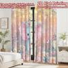 2D flat printing 2pcs Curtain Curtains Spring Floral Elephant Digital Printed Polyester Drapes Family Party Decoration Perfect