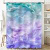 Blue Green Lavender White Shower Curtain Artistic Watercolor Print Bath Decor Waterproof Polyester Fabric