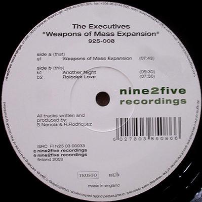 12inch Record EXECUTIVES - Weapons Of Mass Expansion 925008 Nine2Five Recor 2003 France Dance & Electronica Used