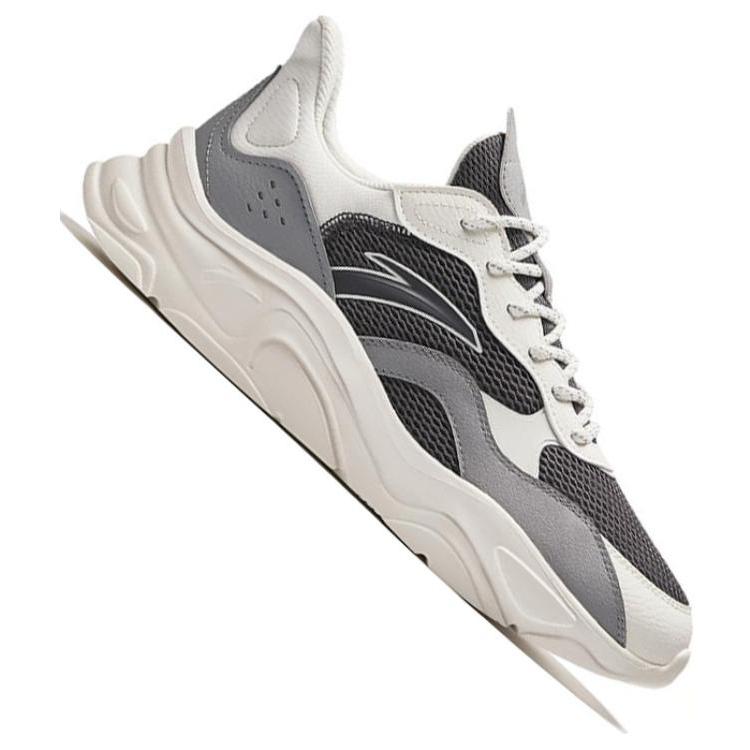 New Anta Little Millennium Cushioned Slip Resistant Low Top Casual Shoes Men's Gray White 912348826-11