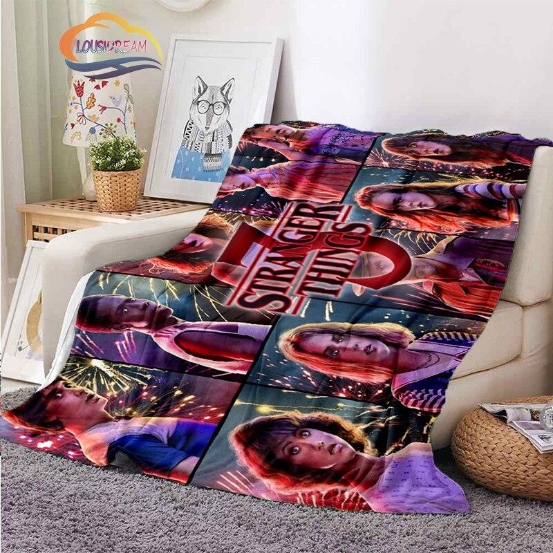 Horror Series Stranger Things Series Flannel Blanket Bedroom Sofa Bed Four Seasons Soft Blanket Travel Light Comfortable Blanket