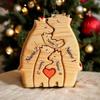 Kunst Holz Bärenfamilie Puzzle Personalisierter Name Kundenspezifische Heimdekoration Thanksgiving Weihnachten Herzerwärmendes Geschenk für Baby Mama