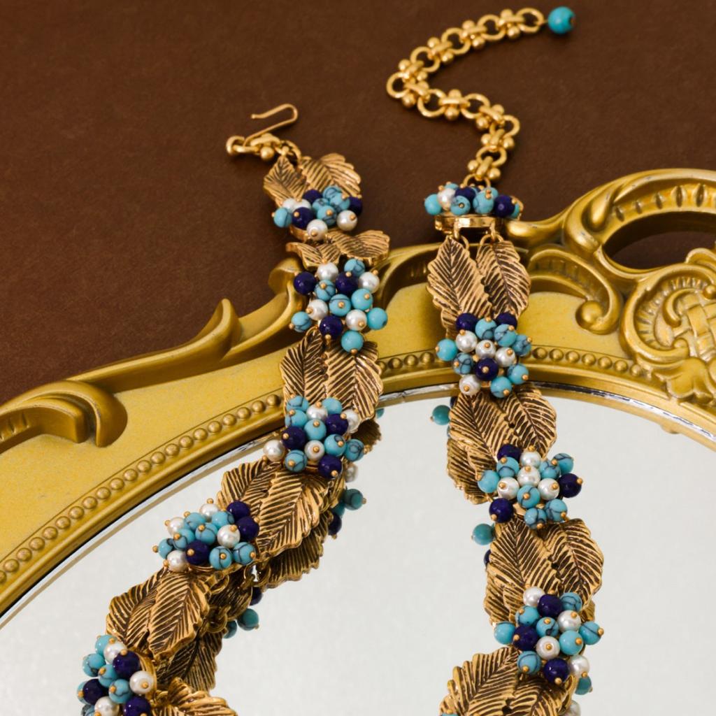 Collana di Lusso Leggero Stile Corte Medievale Antica Set di Gioielli di Alta Gamma da Donna Bracciale Orecchini
