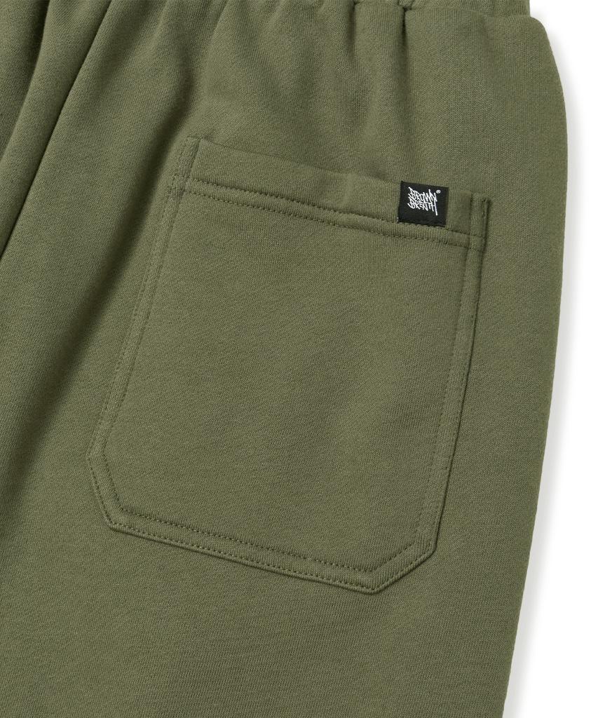 BROWNBREATH Tag Two Tuck Wide Sweat Pants - Khaki