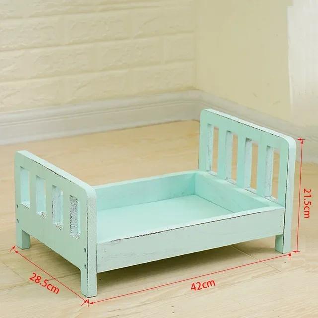 Retro Wood Bed Newborn Photography Props - Hot Infant Poses Sofa Detachable Background Baby Growth Memorial Accessories for Boys