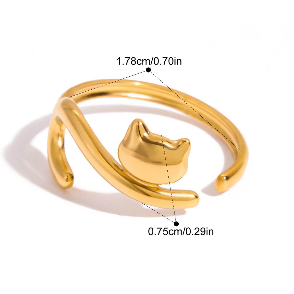 

Yori New Geometric Line Animals Finger Ring Adjustable 18K PVD Plated Women Daily Fashion Jewelry Accessories