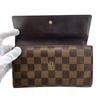 LOUIS VUITTON N61215 Trifold Damier leather Porte Tresor International Purse Brown leather unisex Used