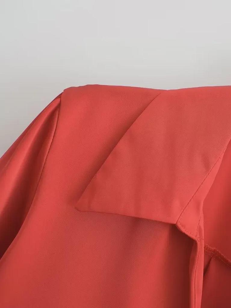 2025 Women's Summer Satin Silk Long-Sleeve Short Shirt - European & American Style