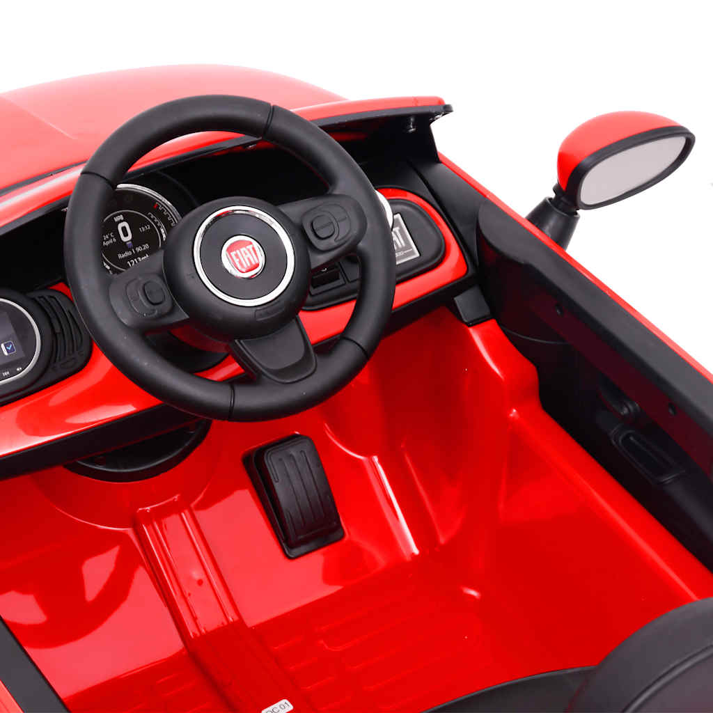 Vidaxl Elektryczny Samochód Jeździk Fiat 500, Czerwony