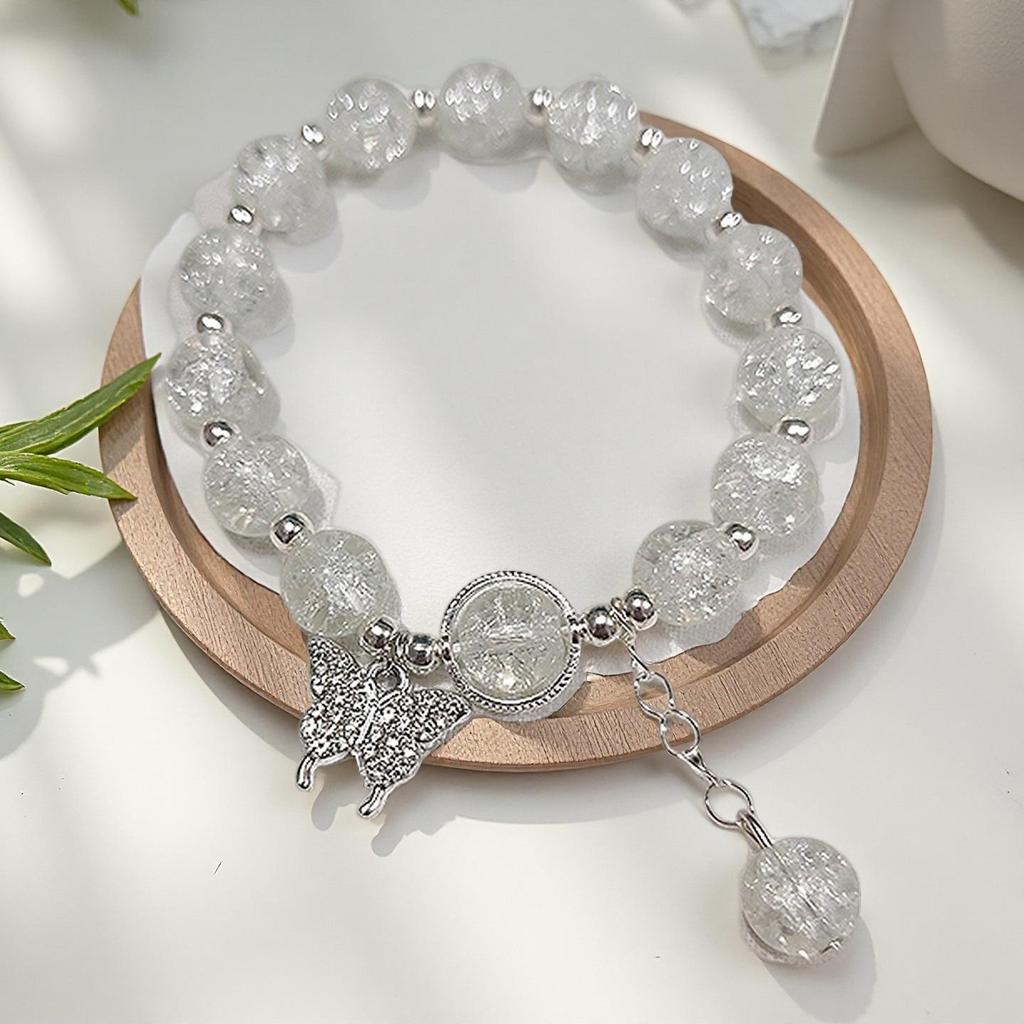 Butterfly Love Flower 10mm Handmade Beaded Bracelet - Original, Personalized, Exquisite Jewelry Gift for Friends and Newcomers