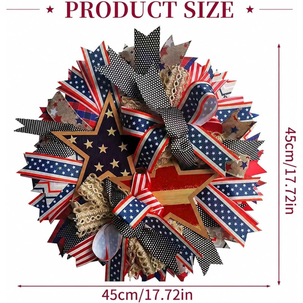 250th Anniversary Patriotic Wreath, 3D Eagle Commemorative Wreath, Patriotic Door Knob, Red, White and Blue Wreath