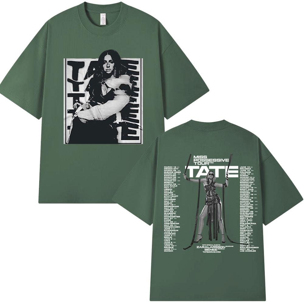 Tate McRae Miss Possessive Tour TShirts Fans Gift Unisex Women Harajuku Vintage Short Sleeve T Shirts Cotton Casual Loose Tshirt