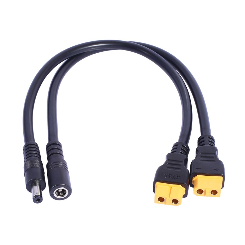 DC5.5x2.1mm/DC5.5x2.5mm Connectors Cable 30cm with XT60 Female End for Solar Panel and Remote Control Toy Power Supply