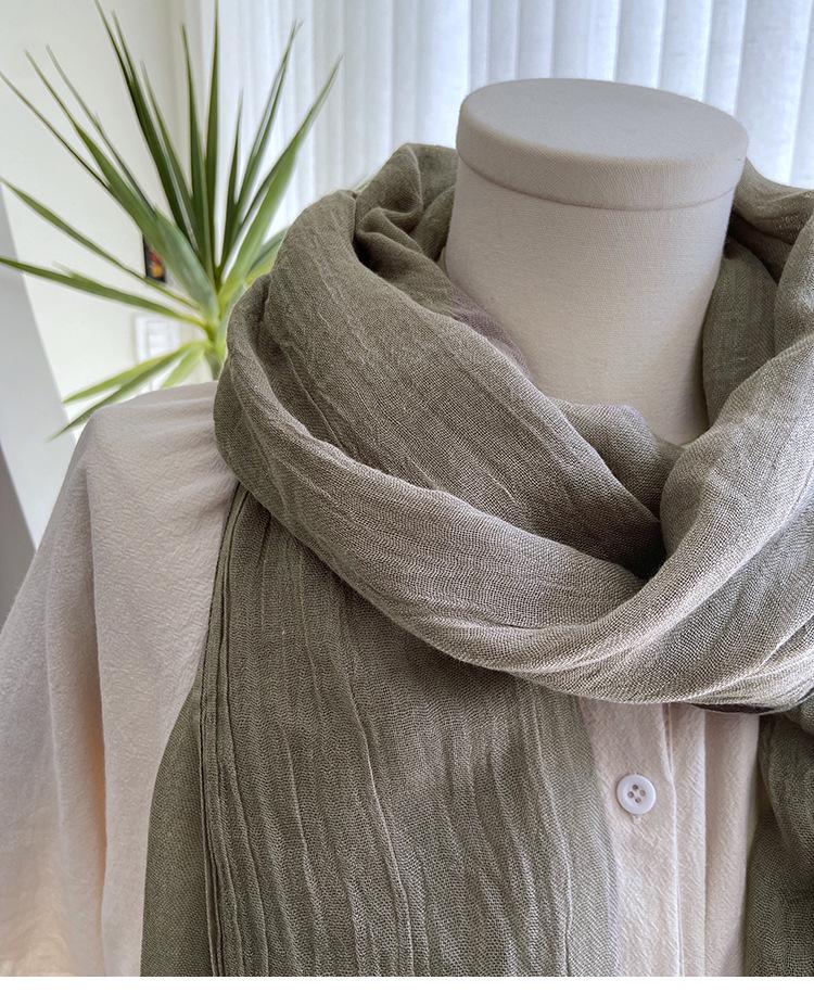 Women's Summer Sun Protection Scarf: Cotton & Linen, Japanese & Korean Style, Medium-Long, Lightweight Shawl