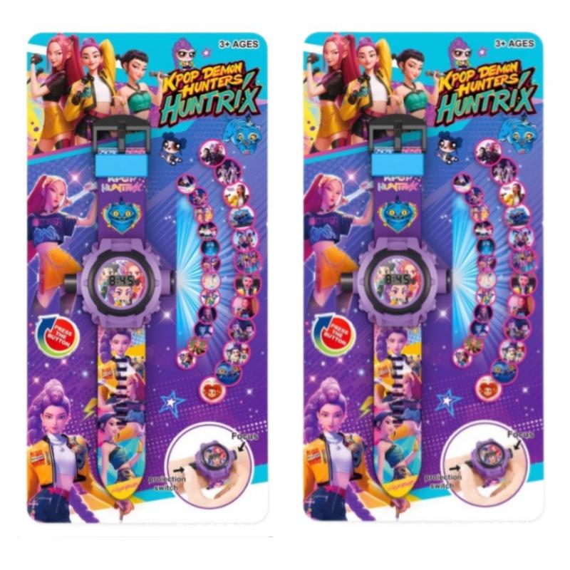 Nuovo Orologio Proiezione K-POP Cacciatori di Demoni 24 Immagini Orologio Elettronico Luminoso per Bambini Giocattolo Regalo di Compleanno per Bambini