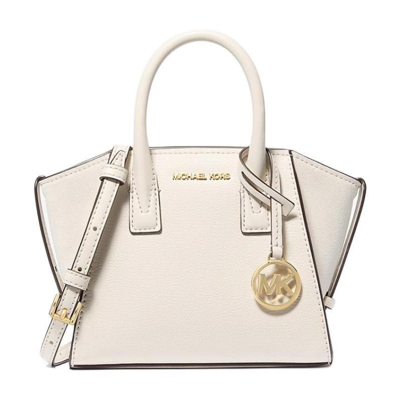 MICHAEL KORS Avril brand logo charm cowhide crossbody shoulder handbag regular women s white белый