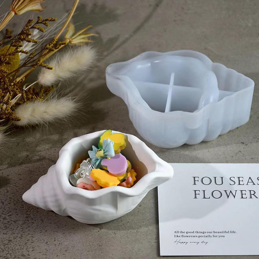 DIY Creative Ocean-Style Plaster Conch Shell Aromatherapy Candle Holder