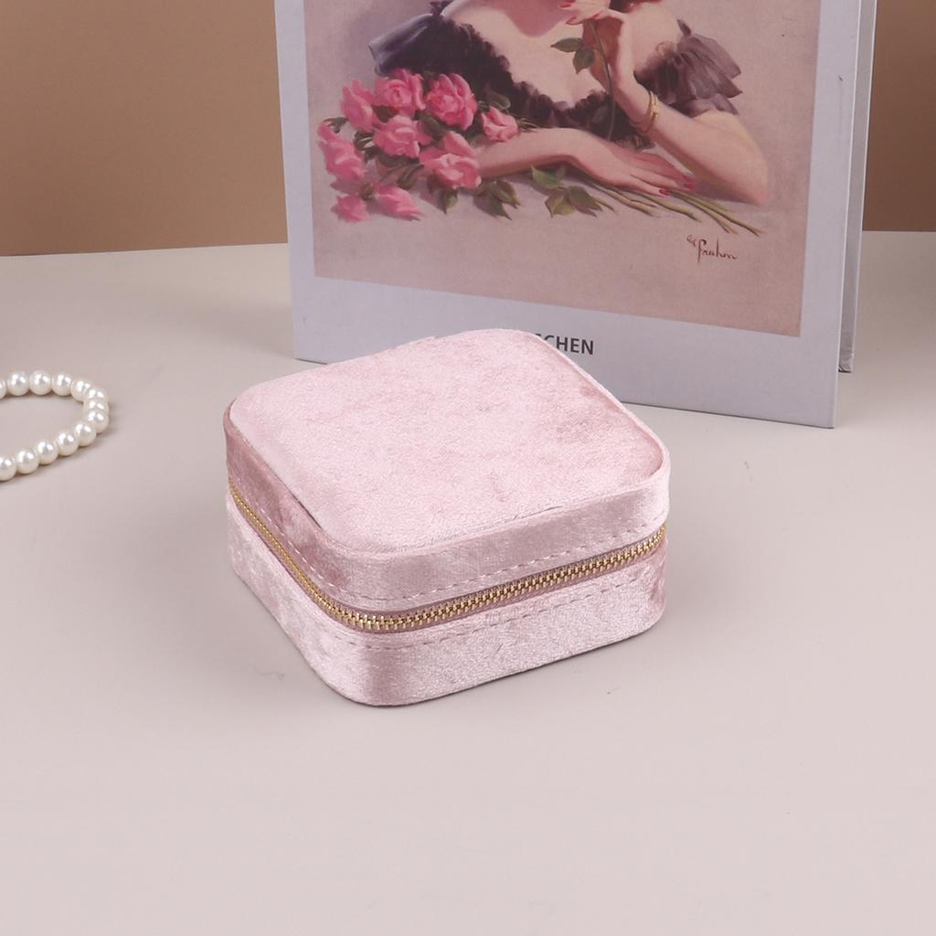 Clever Compartmentalized Design Small Body Hand Moving People Velvet Multifunctional Protection Jewelry Double Storage Box