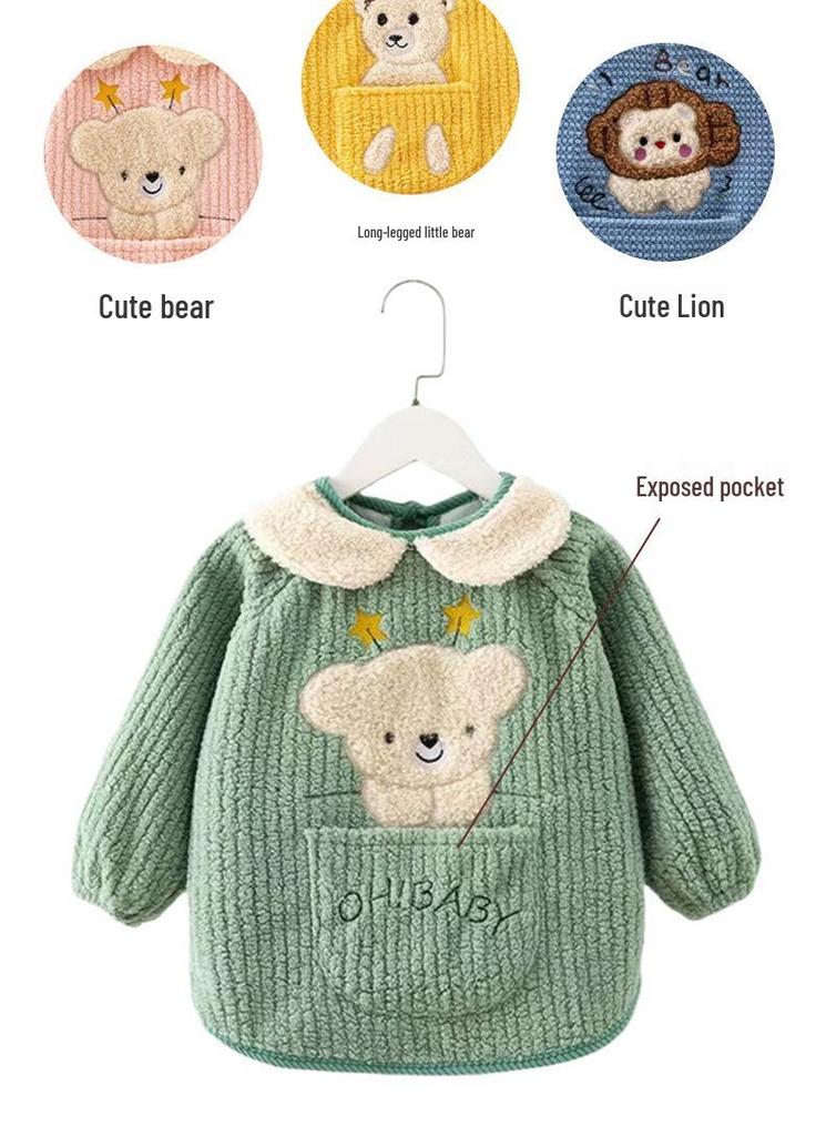 Stylish Waterproof Baby Coveralls for Autumn & Winter – Thickened, Stain-Proof Protective Clothing & Bib for Infants and Toddlers