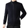 Men's Double-Sided Cashmere Wool Coat, Short Stand Collar, Casual Dad's Jacket for Autumn/Winter.