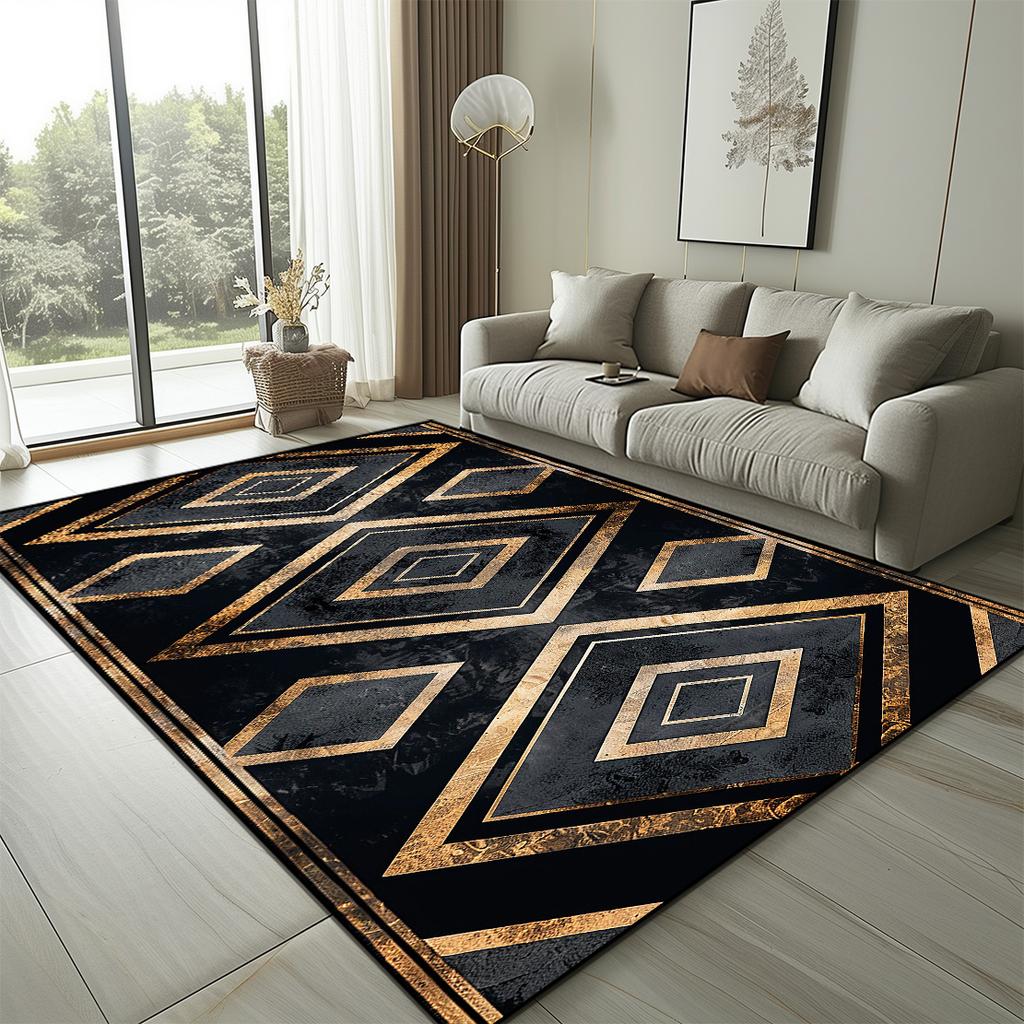 Luxury Geometric Carpet for Living Room Modern Decoration Home Rug Soft Machine Washable Rugs for Bedroom Large Sofa Floor Mats