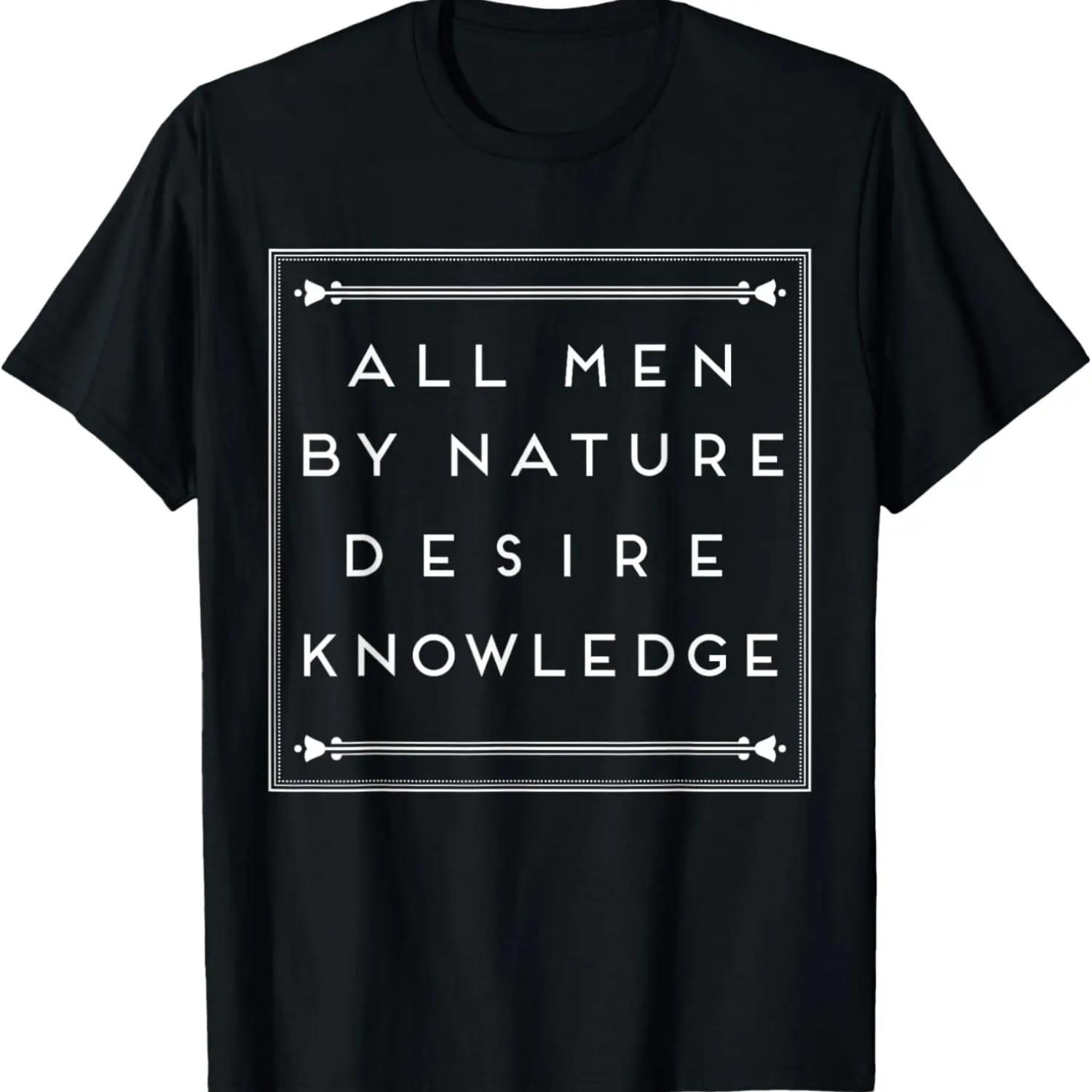 

All Men By Nature Desire Knowledge Shirt S чёрный