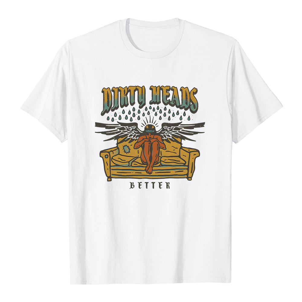 

DIRTY HEADS Better Tee Summer Cotton Soft Men/Women Tshirts Short Sleeve Casual Fashion T-shirt Unisex Streetwear Graphic Merch XS белый